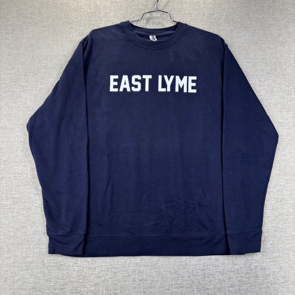 Independent Trading Co East Lyme Navy Blue Crewneck Sweatshirt Mens XL